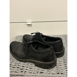 ECCO Helsinki Plain Toe Leather Derby Men's Size 9.5 Black Comfort Dress Shoe